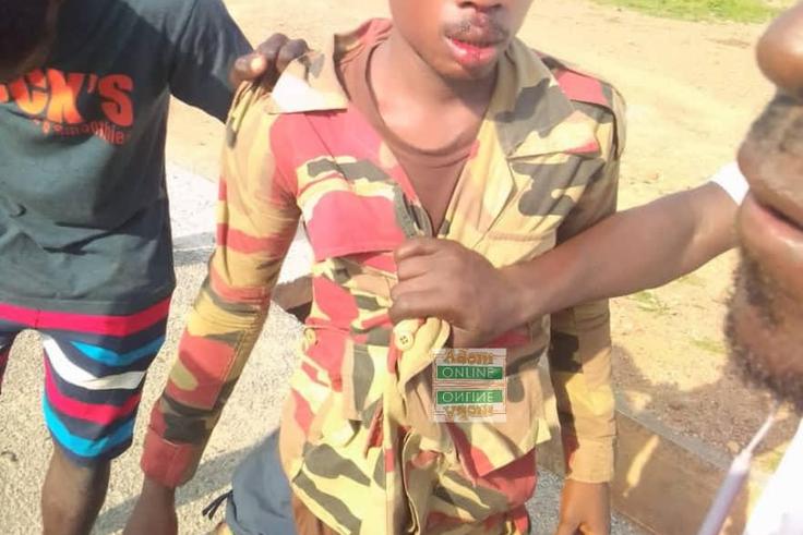 ‘Fake’ fire Service officer arrested with 10 gallons of palm oil beaten to a pulp