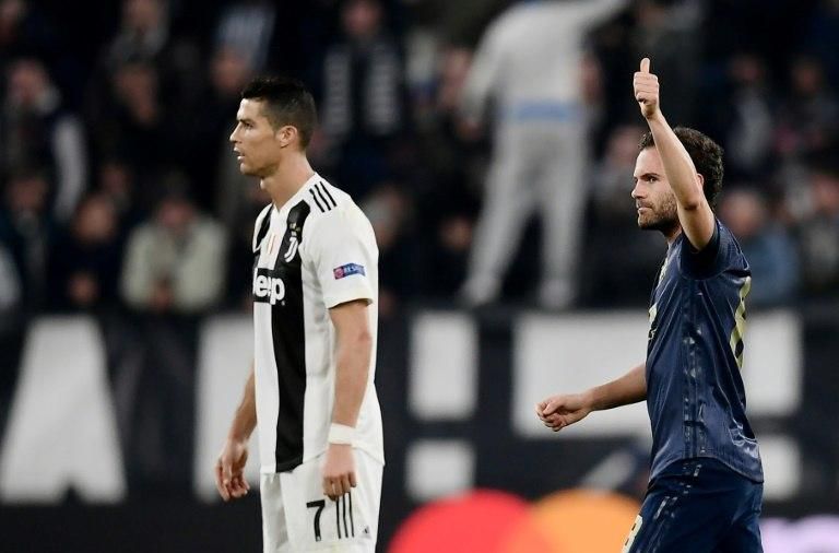 Manchester United's Juan Mata (right) cancelled out Cristiano Ronaldo's (left) opener for Juventus