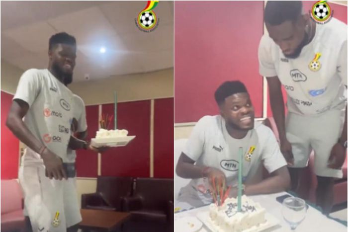 Video: Thomas Partey celebrates 30th birthday in Black Stars camp with special cake