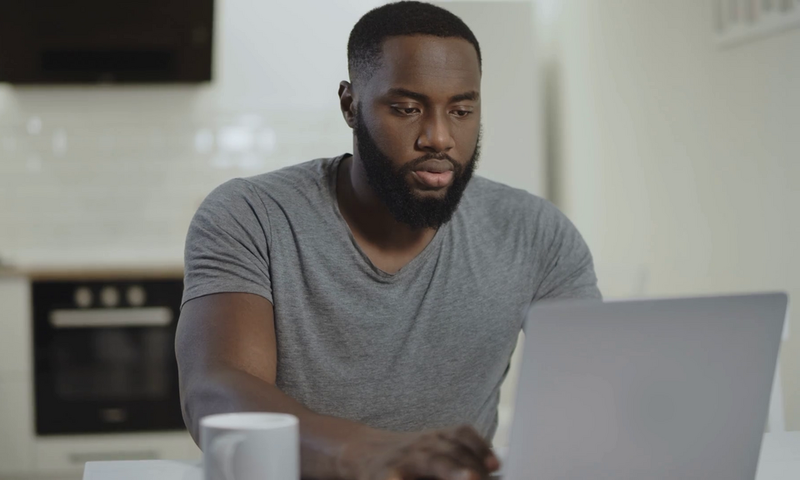 A man working on a computer