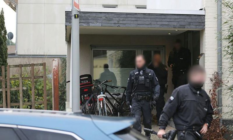 Police in several countries including these in Germany raided properties linked to the Italian 'Ndrangheta mafia group
