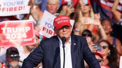 Former President Donald Trump moments before he's rushed off the stage at a rally in Butler, Pennsylvania.Brendan McDermid/Reuters