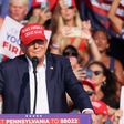 Former President Donald Trump moments before he's rushed off the stage at a rally in Butler, Pennsylvania.Brendan McDermid/Reuters