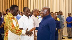 Dr Mahamudu Bawumia with YEA officers