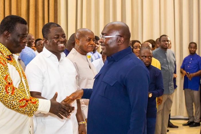 Dr Mahamudu Bawumia with YEA officers