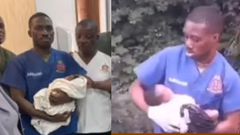 Ambulance service staff rescue fresh baby girl dumped in Achimota forest