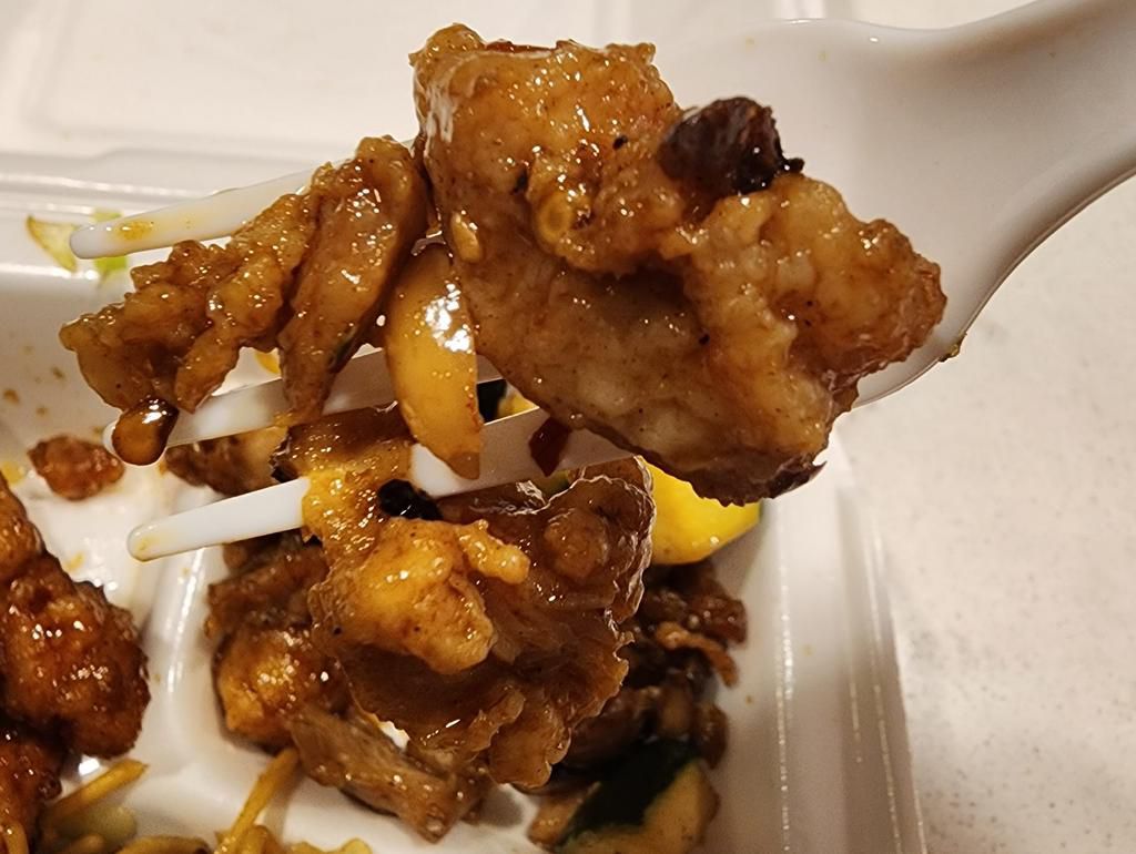 The kung-pao chicken was good but a little too spicy for my taste.