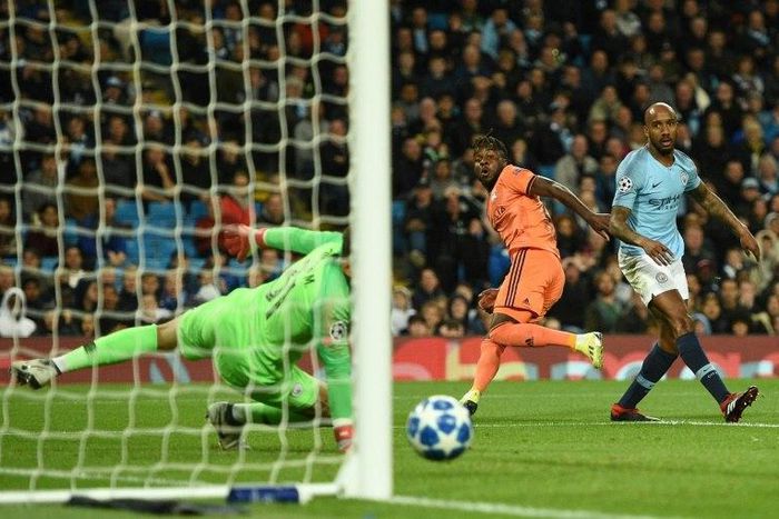 Maxwel Cornet scored the opening goal for Lyon against Manchester City