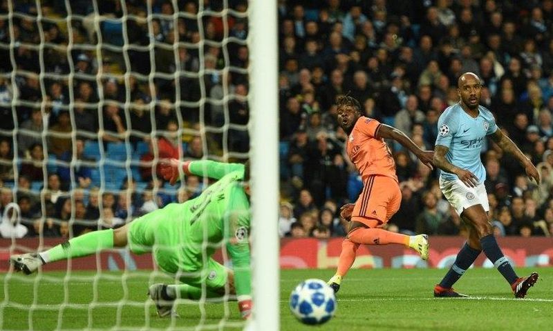 Maxwel Cornet scored the opening goal for Lyon against Manchester City