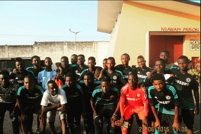 Prisoners pay respect to Atsu by playing in jerseys donated by football star