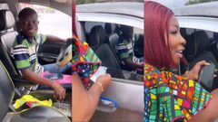 Nollywood actress in shock as Ghanaian taxi driver returns phones left in his car (VIDEO)