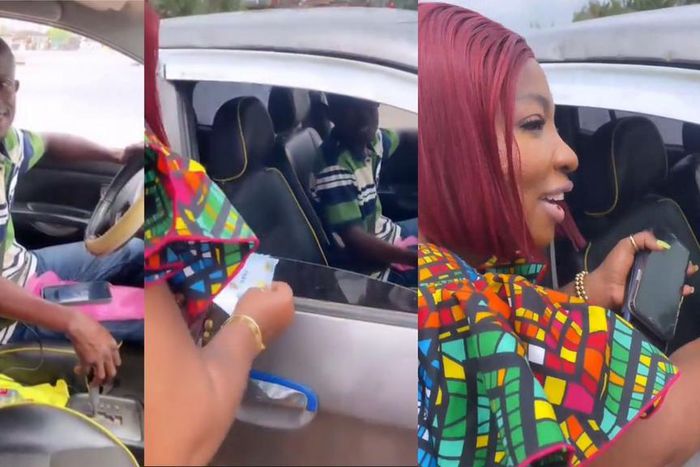 Nollywood actress in shock as Ghanaian taxi driver returns phones left in his car (VIDEO)