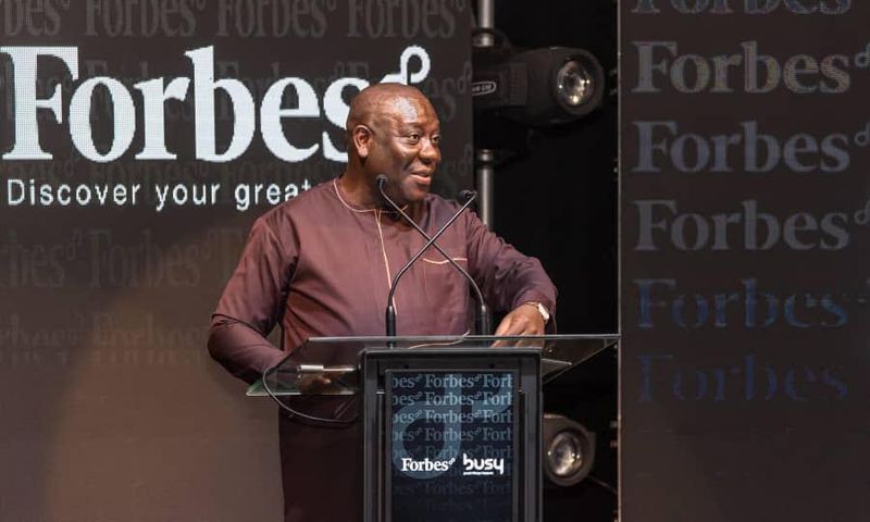 Dep. Minister f Communications speaking at Forbes8 launch