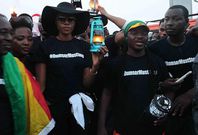 Yvonne Nelson and supporters at 2016 Dumsor Must Stop vigil