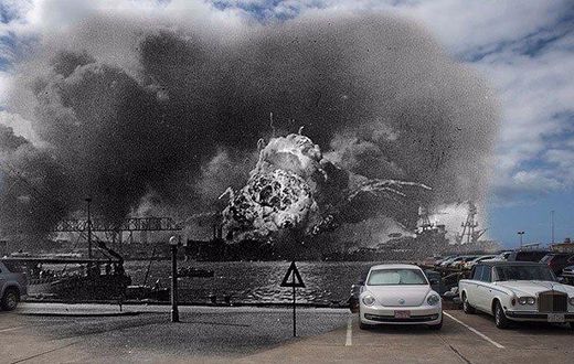 USS Shaw Explodes Pearl Harbor