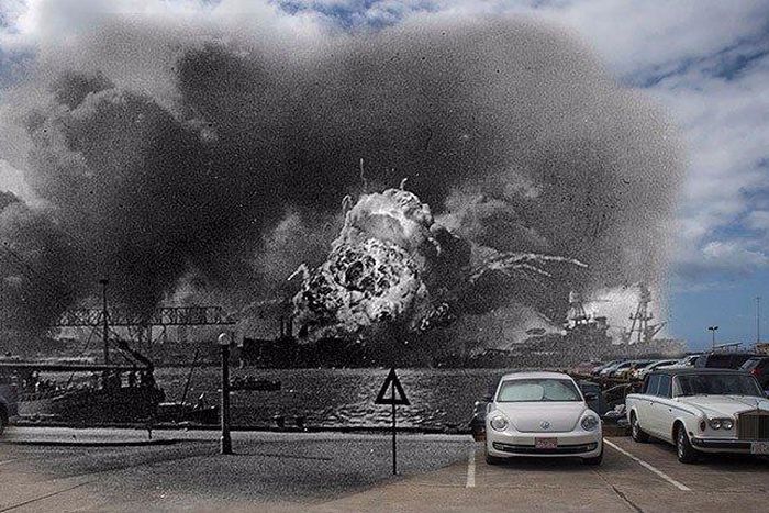 USS Shaw Explodes Pearl Harbor