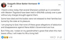 Barker-Vormawor's post