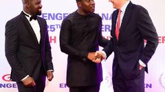 Brent Nartey MD Engen Ghana Ltd; Hon. Krapa (Dep. Minister of Energy) and Guy Hacking (CEO of Mocoh).