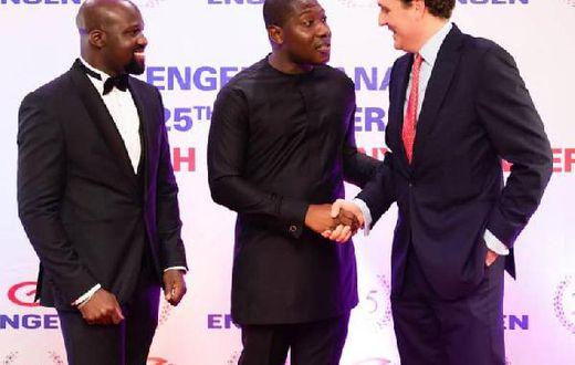 Brent Nartey MD Engen Ghana Ltd; Hon. Krapa (Dep. Minister of Energy) and Guy Hacking (CEO of Mocoh).