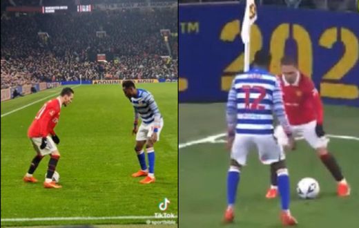 Video of Antony struggling to dribble past Baba Rahman gets fans talking