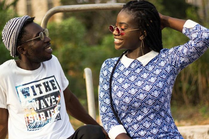 Photograph of a couple looking at each other while smiling [Image: Kwaku Griffin]