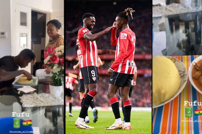 Inaki and Nico Williams feast on fufu ahead of Copa del Rey final (Video)