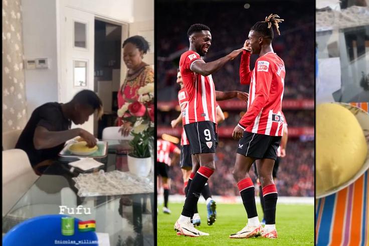 Inaki and Nico Williams feast on fufu ahead of Copa del Rey final (Video)