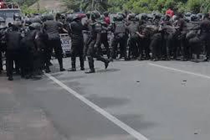 Hands Off Our Hotels protest