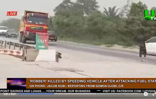 Speeding Range Rover knocks down armed robber as 6-member gang robs filling station