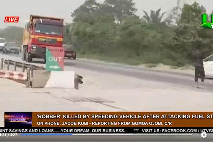 Speeding Range Rover knocks down armed robber as 6-member gang robs filling station