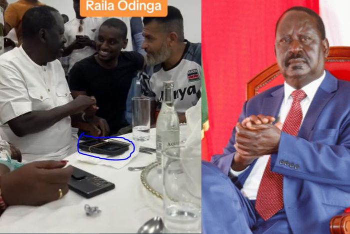 Raila Odinga's phone tied with rubber band on his birthday causes hilarious reactions