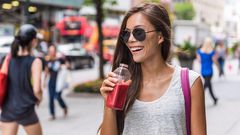 Woman Drinking Juice