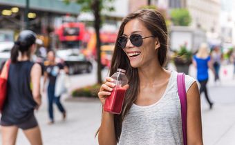 Woman Drinking Juice