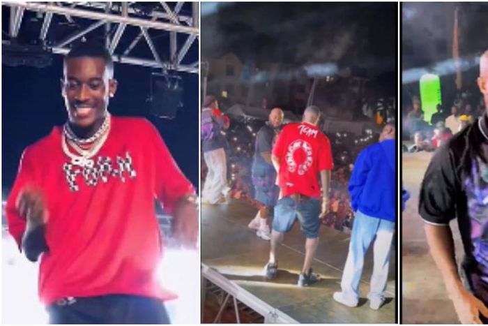 King Promise shows up on stage with footballer Hudson-Odoi at Pent Hall Week