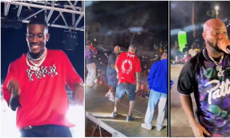 King Promise shows up on stage with footballer Hudson-Odoi at Pent Hall Week