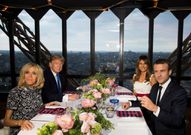 trump macron eiffel tower
