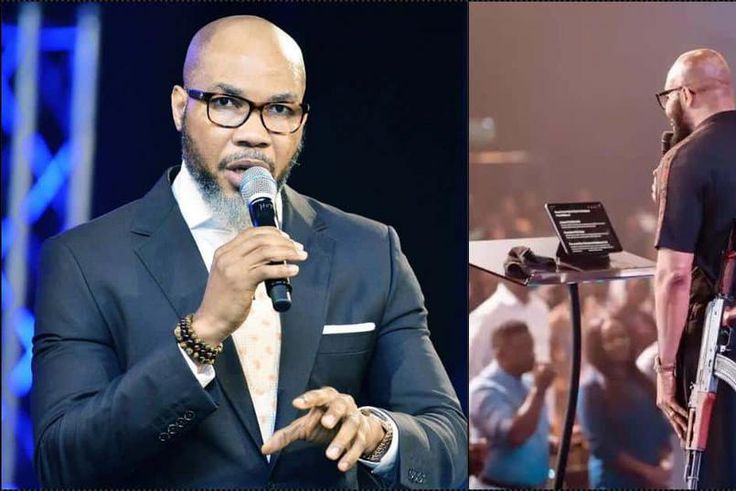  Pastor Uche Aigbe apologises for mounting pulpit with AK47 (Gistreel)