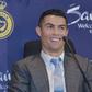 Ronaldo at his unveiling press conference for Al-Nassr