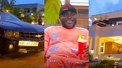 Nhyiraba Kojo flaunts his mansion