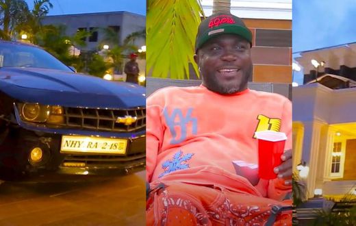 Nhyiraba Kojo flaunts his mansion