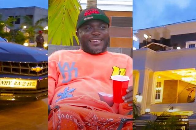 Nhyiraba Kojo flaunts his mansion