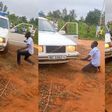 Ambulance driver performs shocking stunt with moving car, netizens say it's juju