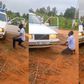 Ambulance driver performs shocking stunt with moving car, netizens say it's juju