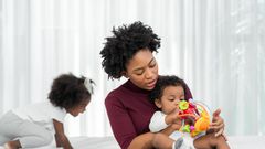 A mum spending time with her kids