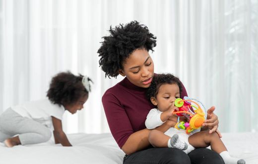 A mum spending time with her kids