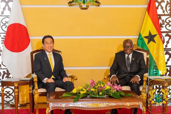 Prez. Akufo-Addo and Japanese Prime Minister Fumio Kishida at the Jubilee House