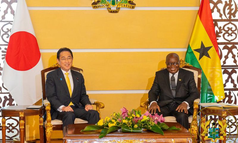Prez. Akufo-Addo and Japanese Prime Minister Fumio Kishida at the Jubilee House