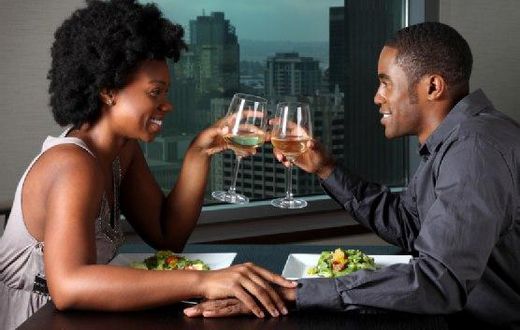 Black couple on a date.