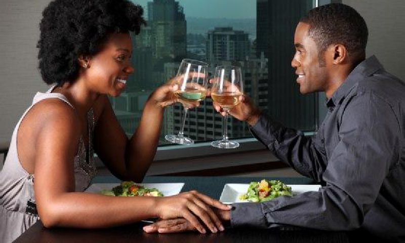 Black couple on a date.