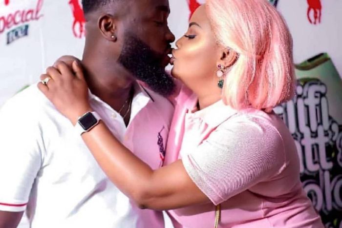 Nana Ama Mcbrown passionately kisses her husband